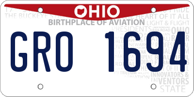 OH license plate GRO1694