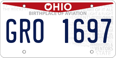 OH license plate GRO1697