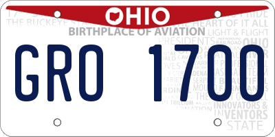 OH license plate GRO1700