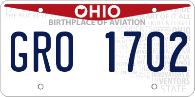 OH license plate GRO1702