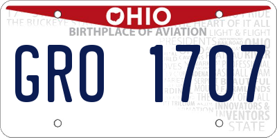 OH license plate GRO1707
