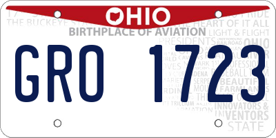 OH license plate GRO1723