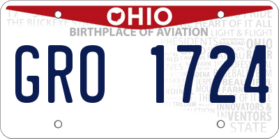 OH license plate GRO1724