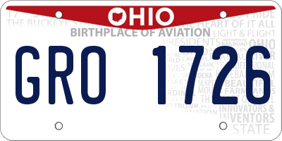 OH license plate GRO1726