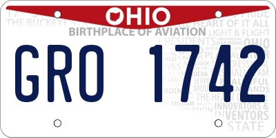 OH license plate GRO1742