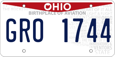 OH license plate GRO1744