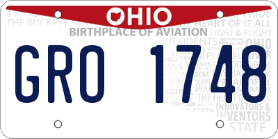 OH license plate GRO1748