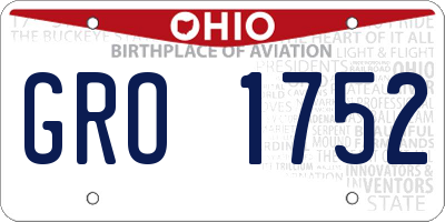 OH license plate GRO1752