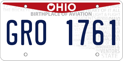 OH license plate GRO1761