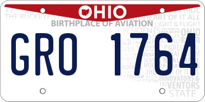 OH license plate GRO1764