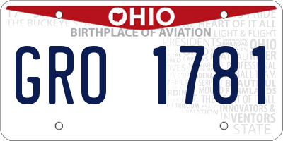 OH license plate GRO1781