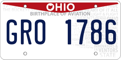 OH license plate GRO1786