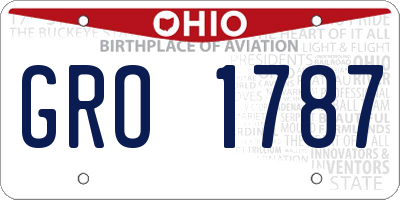 OH license plate GRO1787