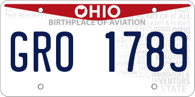 OH license plate GRO1789