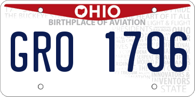 OH license plate GRO1796