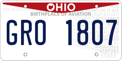 OH license plate GRO1807