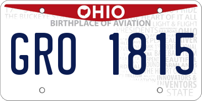 OH license plate GRO1815
