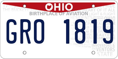 OH license plate GRO1819