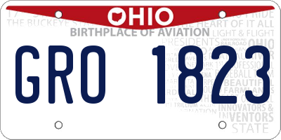 OH license plate GRO1823