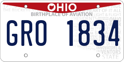 OH license plate GRO1834
