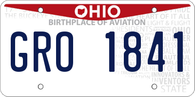OH license plate GRO1841