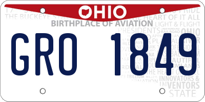 OH license plate GRO1849