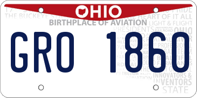 OH license plate GRO1860