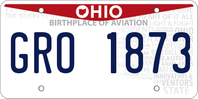 OH license plate GRO1873
