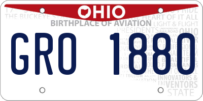 OH license plate GRO1880