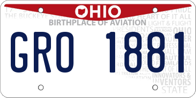 OH license plate GRO1881