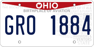 OH license plate GRO1884