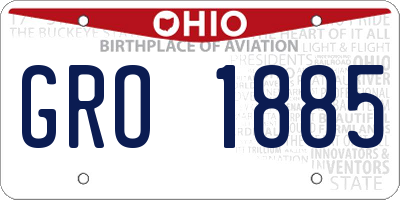 OH license plate GRO1885