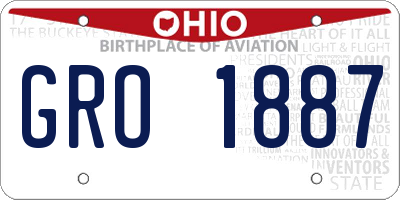 OH license plate GRO1887