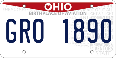 OH license plate GRO1890