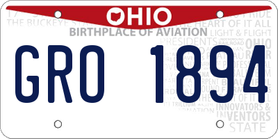 OH license plate GRO1894