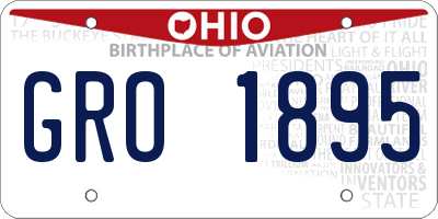 OH license plate GRO1895