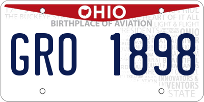 OH license plate GRO1898
