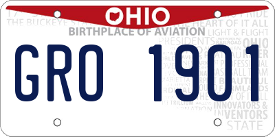 OH license plate GRO1901