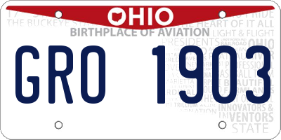 OH license plate GRO1903