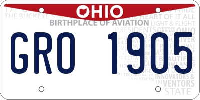 OH license plate GRO1905