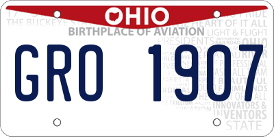 OH license plate GRO1907