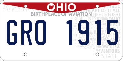 OH license plate GRO1915