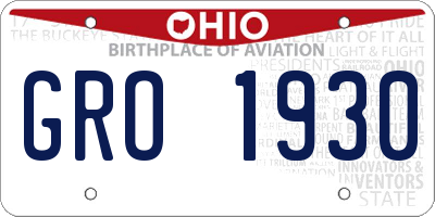 OH license plate GRO1930