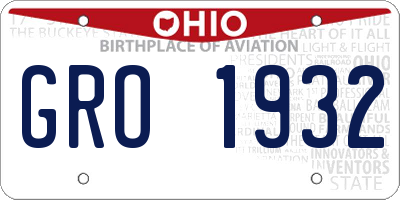 OH license plate GRO1932