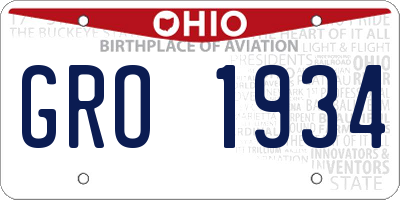 OH license plate GRO1934