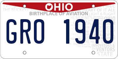 OH license plate GRO1940
