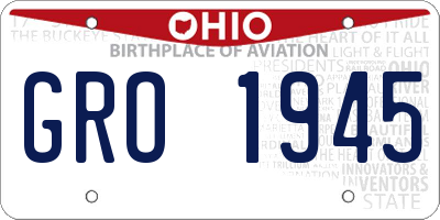 OH license plate GRO1945