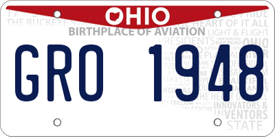 OH license plate GRO1948
