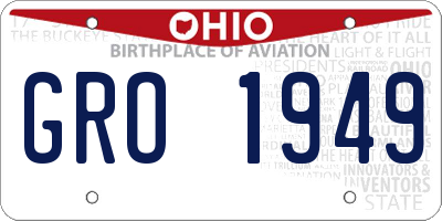 OH license plate GRO1949