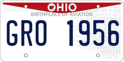 OH license plate GRO1956